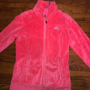 Bright pink fleece north face